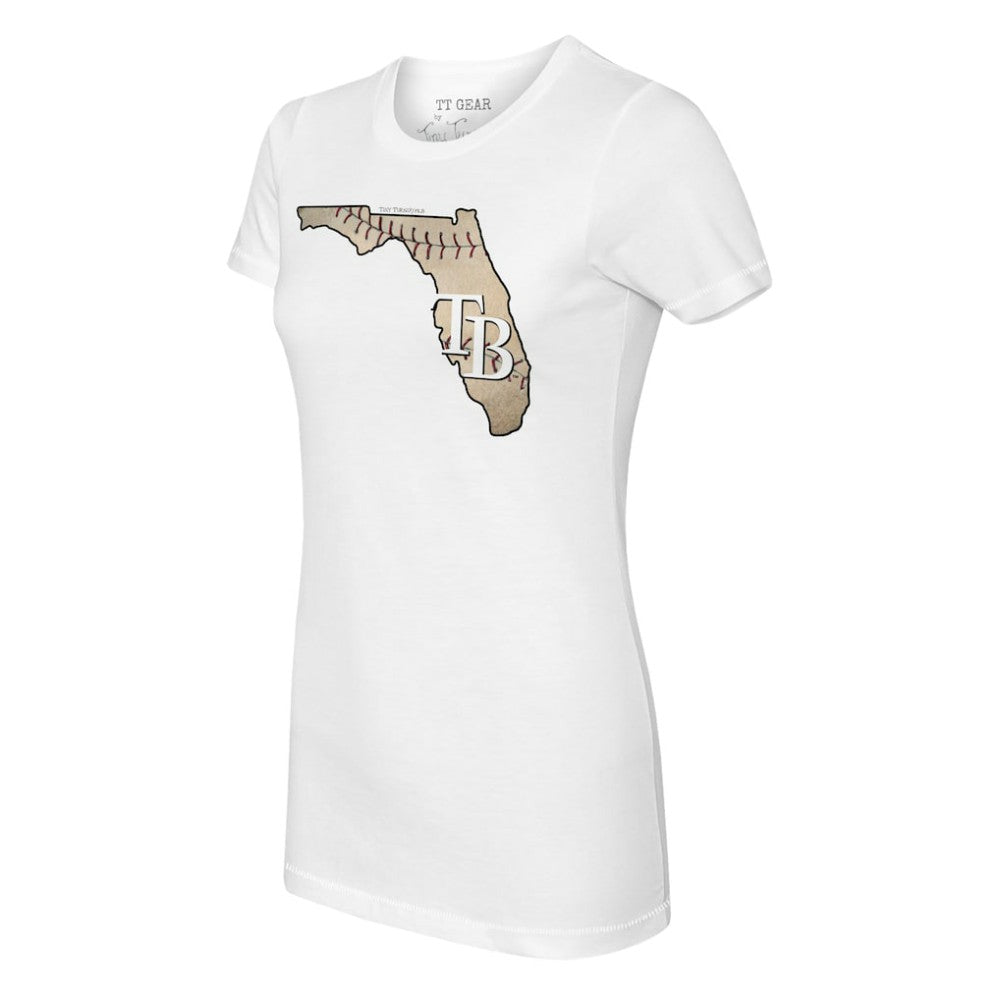 Tampa Bay Rays Tiny Turnip Women's State Outline T-Shirt - White