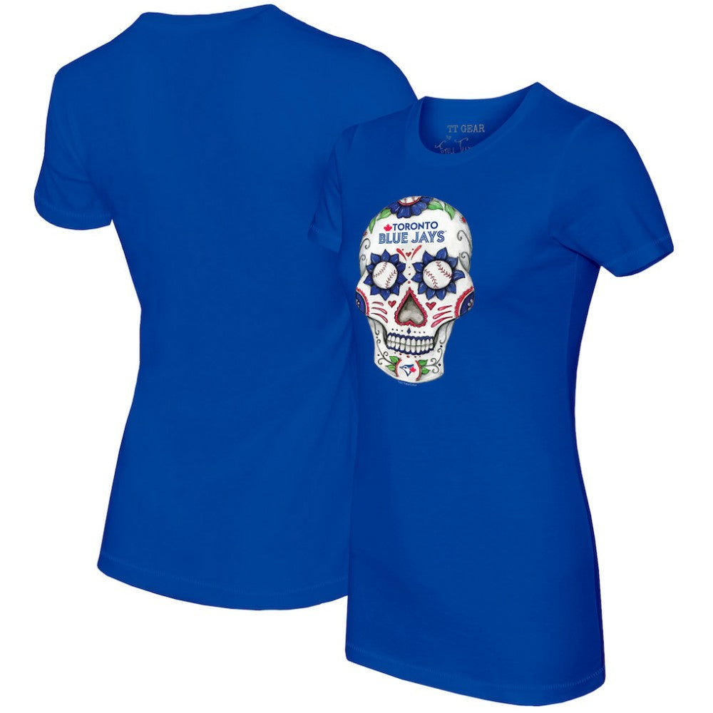 Toronto Blue Jays Tiny Turnip Women's Sugar Skull T-Shirt - Royal