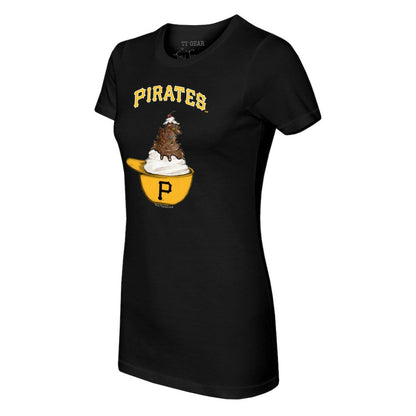 Pittsburgh Pirates Tiny Turnip Women's Sundae Helmet T-Shirt - Black