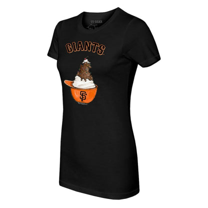 San Francisco Giants Tiny Turnip Women's Sundae Helmet T-Shirt - Black