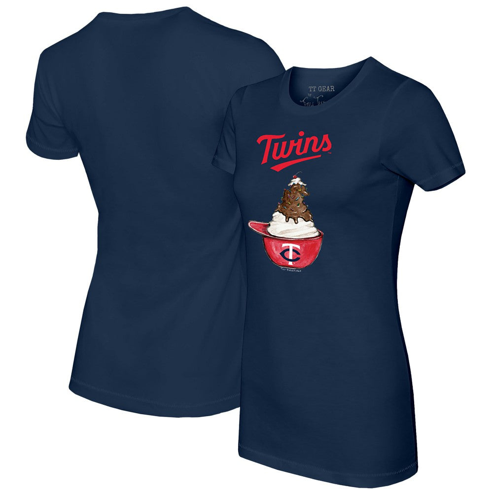Minnesota Twins Tiny Turnip Women's Sundae Helmet T-Shirt - Navy