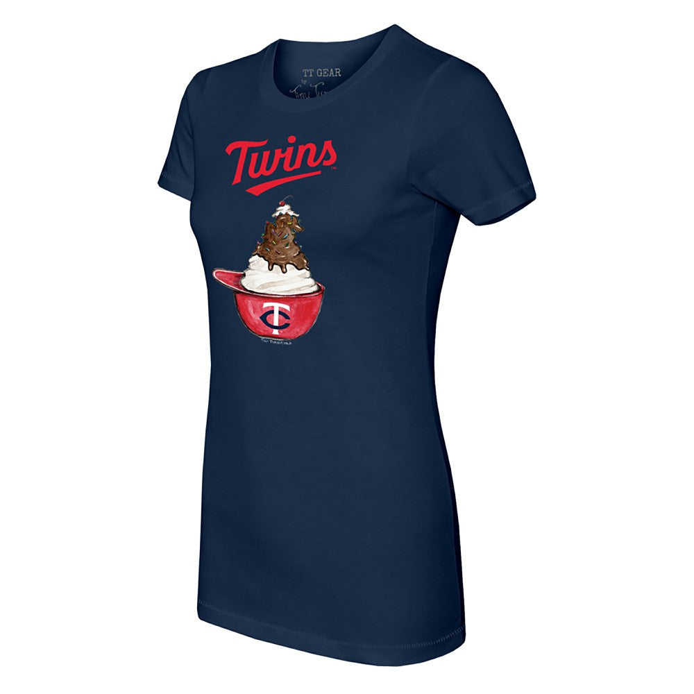Minnesota Twins Tiny Turnip Women's Sundae Helmet T-Shirt - Navy