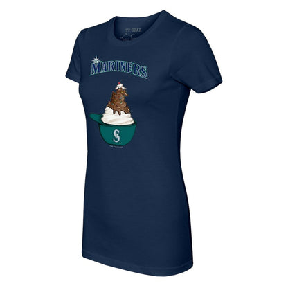 Seattle Mariners Tiny Turnip Women's Sundae Helmet T-Shirt - Navy