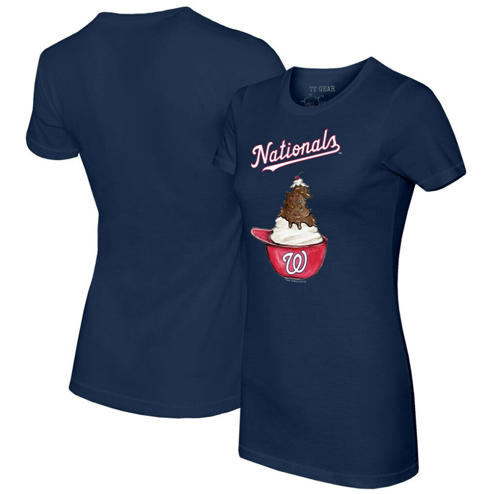 Washington Nationals Tiny Turnip Women's Sundae Helmet T-Shirt - Navy