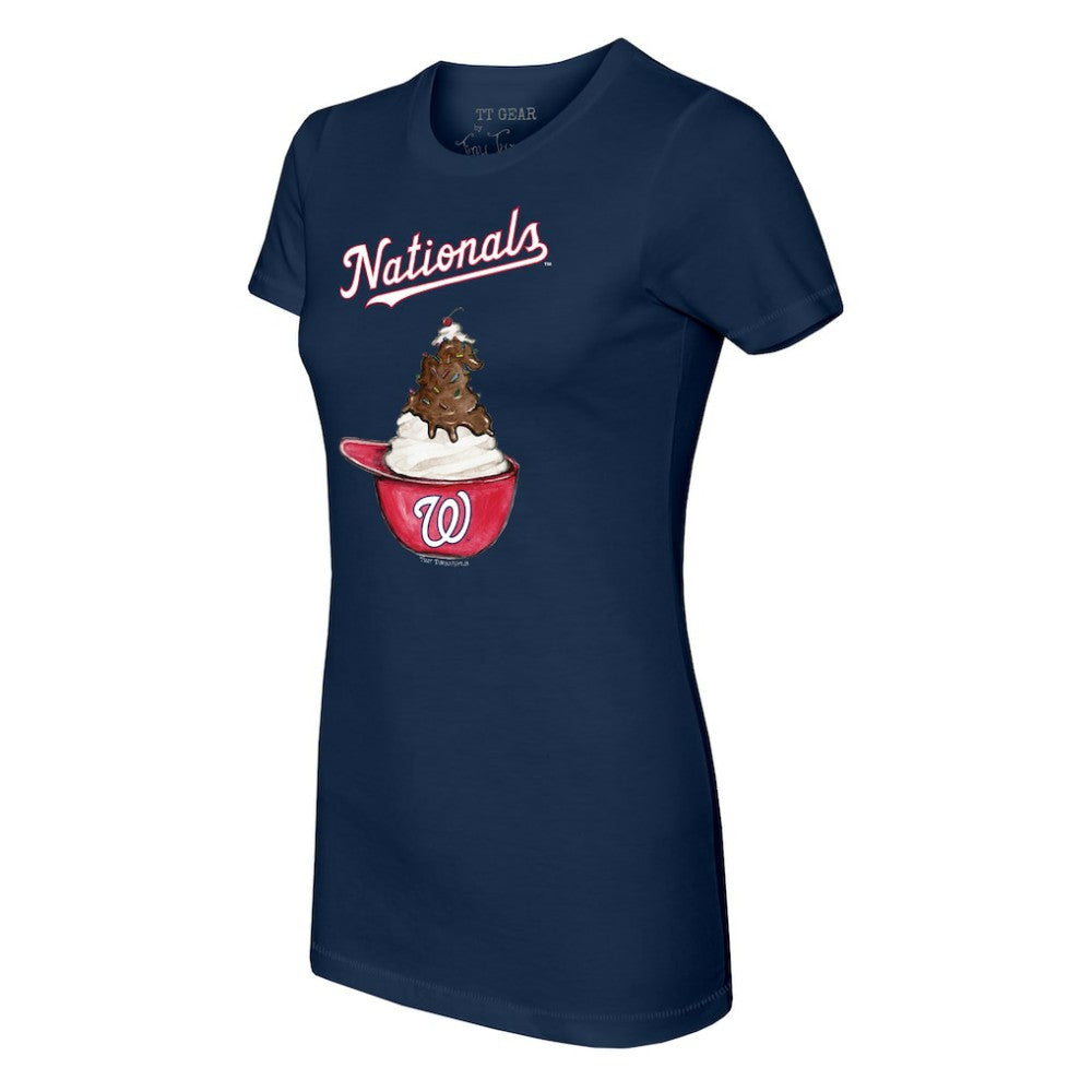 Washington Nationals Tiny Turnip Women's Sundae Helmet T-Shirt - Navy