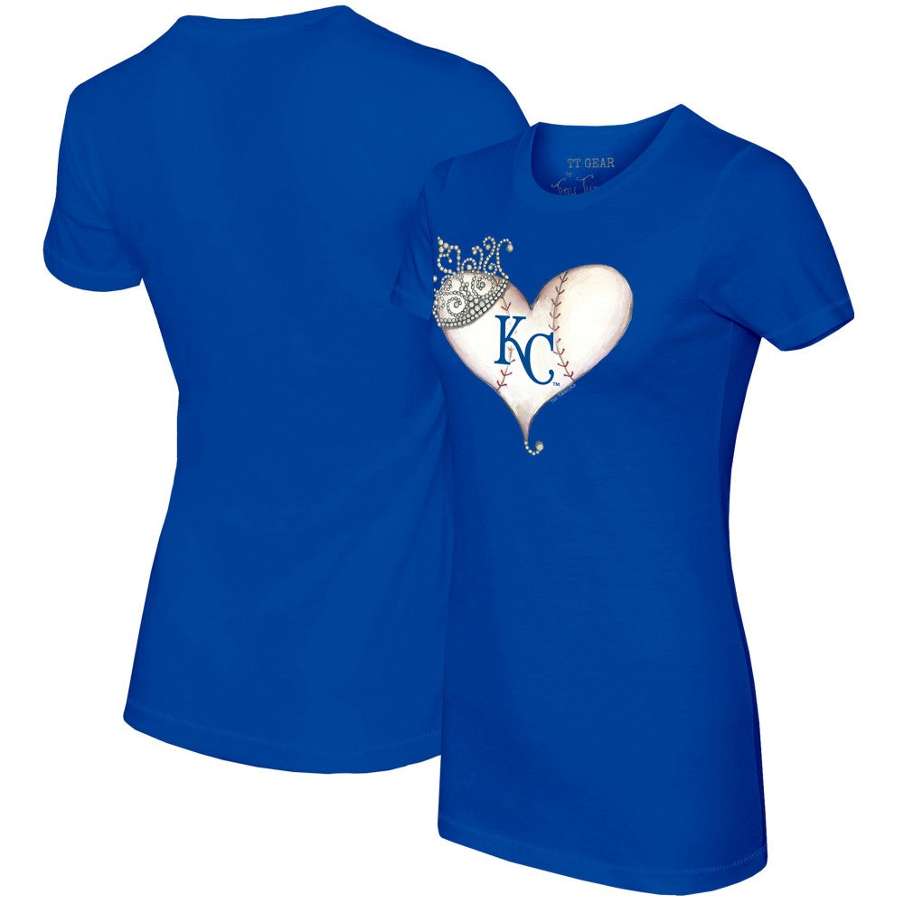 Kansas City Royals Tiny Turnip Women's Tiara Heart T-Shirt - Royal