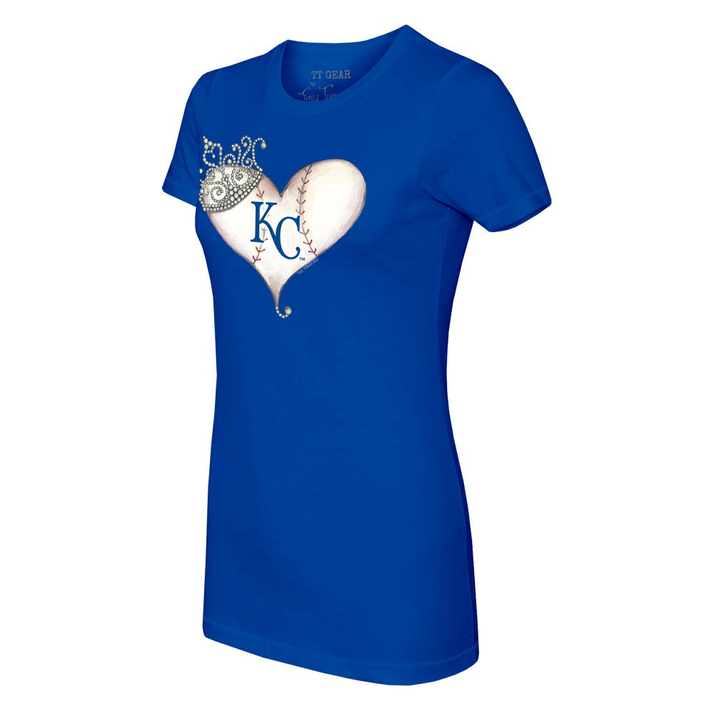 Kansas City Royals Tiny Turnip Women's Tiara Heart T-Shirt - Royal
