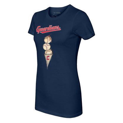Cleveland Guardians Tiny Turnip Women's Triple Scoop T-Shirt - Navy