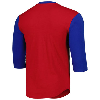 Chicago Cubs Cooperstown Collection Legendary Slub Henley 3/4-Sleeve T-Shirt - Red | Mitchell & Ness
