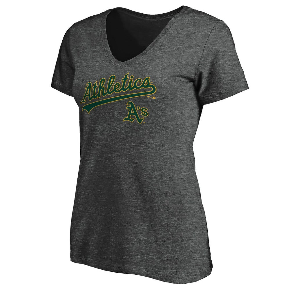 Athletics Women's Core Team Lock Up V-Neck T-Shirt - Charcoal