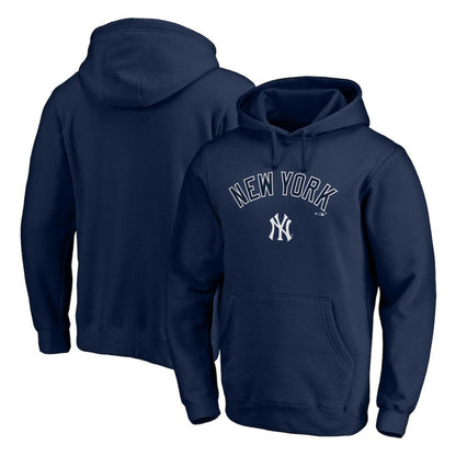 New York Yankees Team Lock Up Wordmark Pullover Hoodie - Navy