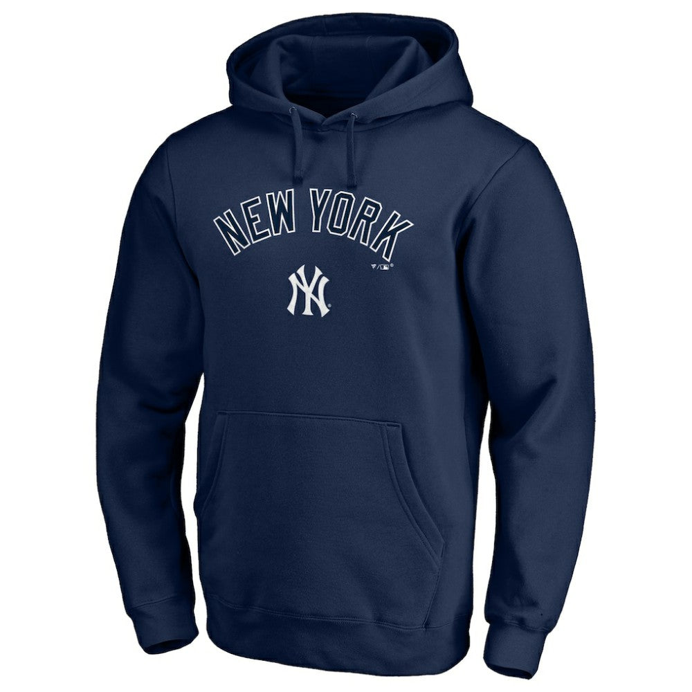 New York Yankees Team Lock Up Wordmark Pullover Hoodie - Navy
