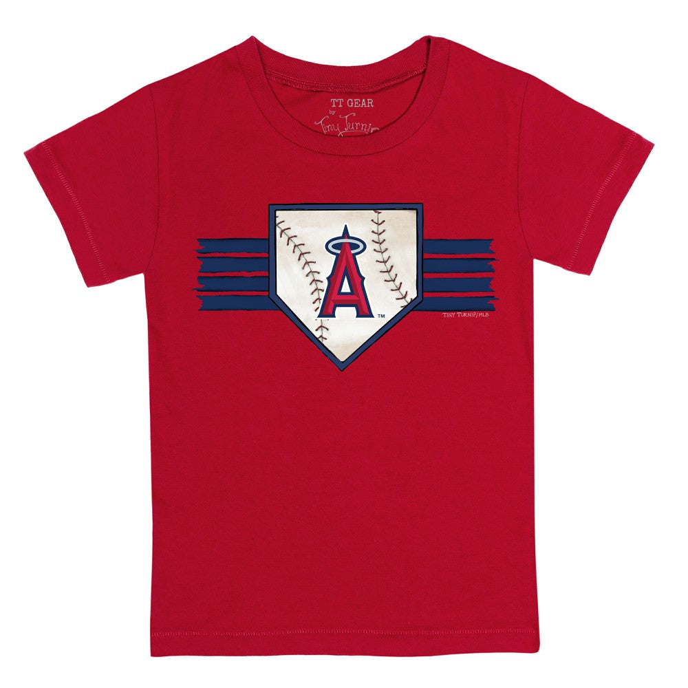 Los Angeles Angels Tiny Turnip Youth Base Stripe T-Shirt - Red