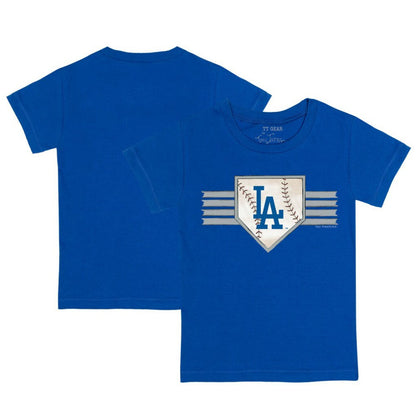 Los Angeles Dodgers Tiny Turnip Youth Base Stripe T-Shirt - Royal