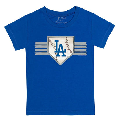 Los Angeles Dodgers Tiny Turnip Youth Base Stripe T-Shirt - Royal