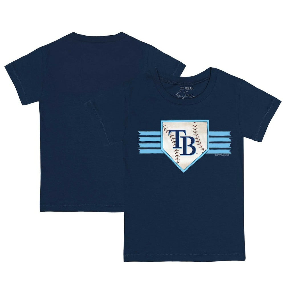 Tampa Bay Rays Tiny Turnip Youth Base Stripe T-Shirt - Navy