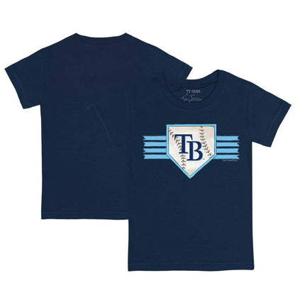 Tampa Bay Rays Tiny Turnip Youth Base Stripe T-Shirt - Navy