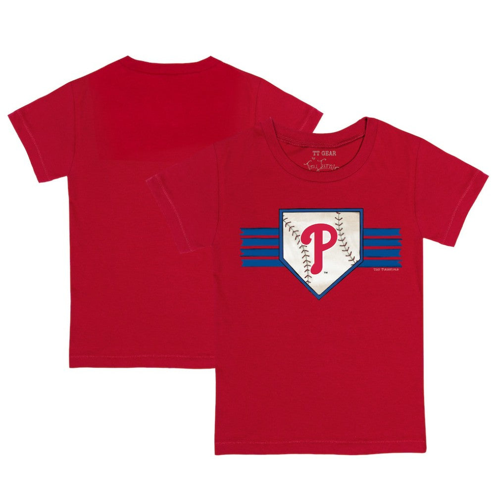 Philadelphia Phillies Tiny Turnip Youth Base Stripe T-Shirt - Red
