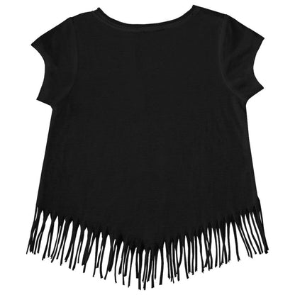 Pittsburgh Pirates Tiny Turnip Girls Youth Baseball Bow Fringe T-Shirt - Black