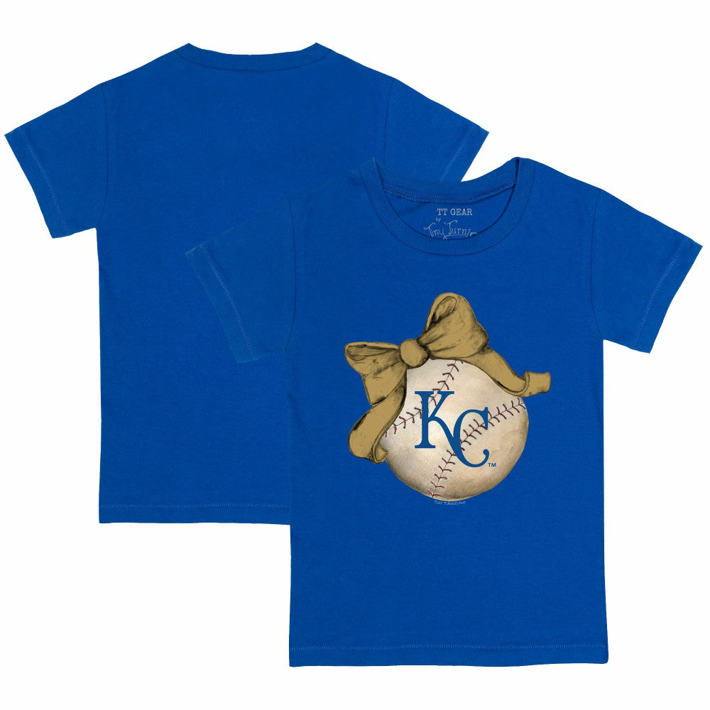 Kansas City Royals Tiny Turnip Youth Baseball Bow T-Shirt - Royal