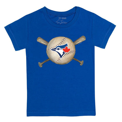 Toronto Blue Jays Tiny Turnip Youth Baseball Cross Bats T-Shirt - Royal