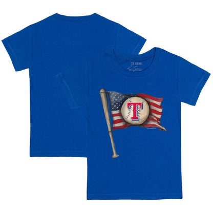Texas Rangers Tiny Turnip Youth Baseball Flag T-Shirt - Royal