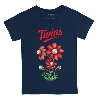 Minnesota Twins Tiny Turnip Youth Blooming Baseballs T-Shirt - Navy
