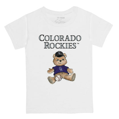 Colorado Rockies Tiny Turnip Youth Teddy Boy T-Shirt - White