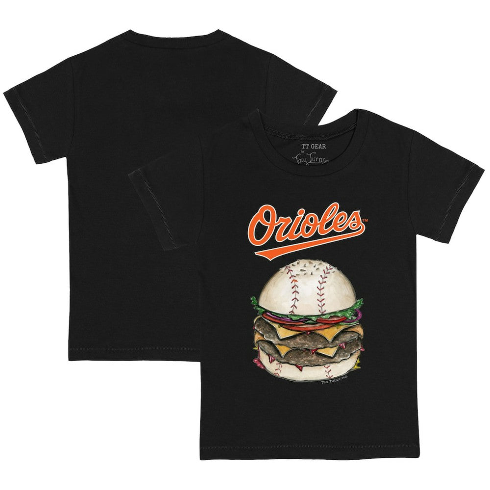 Baltimore Orioles Tiny Turnip Youth Burger T-Shirt - Black