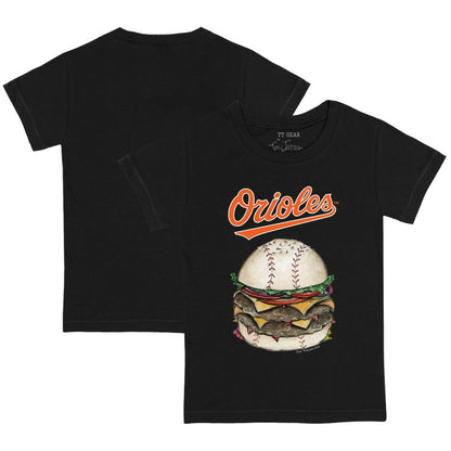 Baltimore Orioles Tiny Turnip Youth Burger T-Shirt - Black