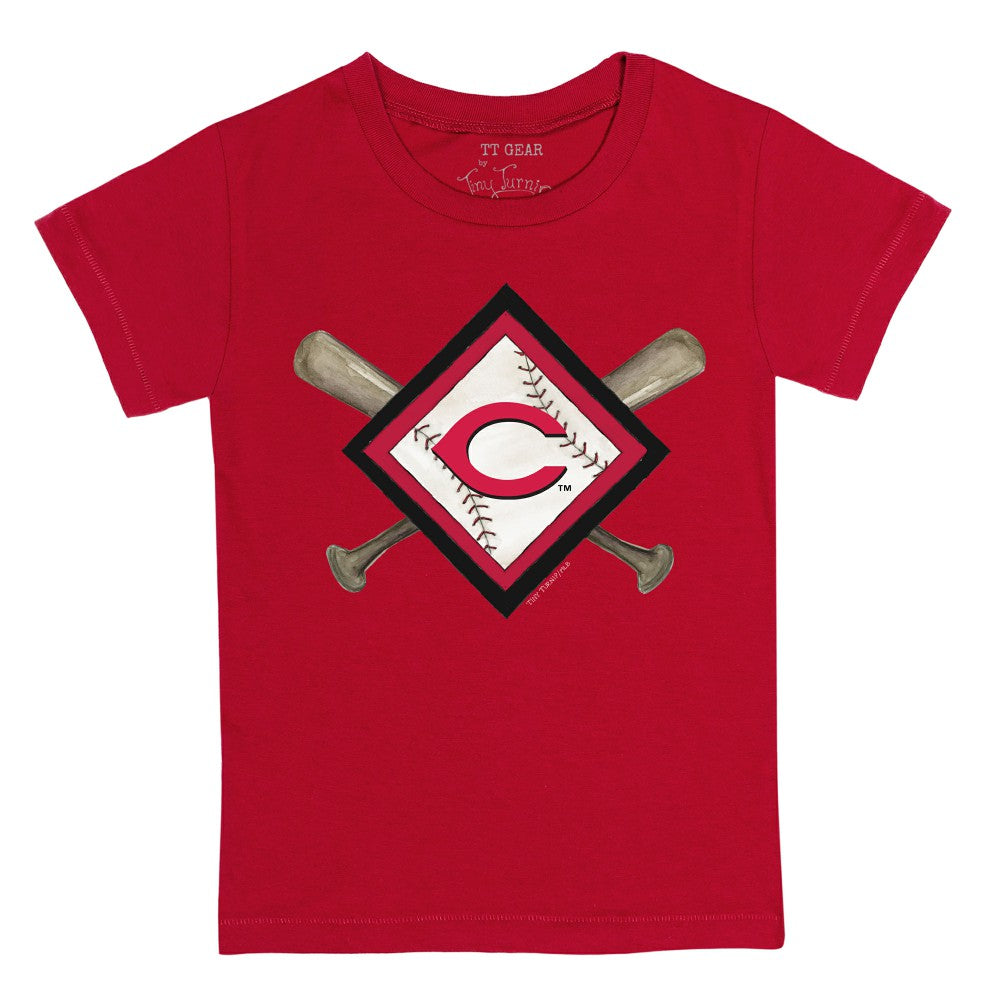 Cincinnati Reds Tiny Turnip Youth Diamond Cross Bats T-Shirt - Red