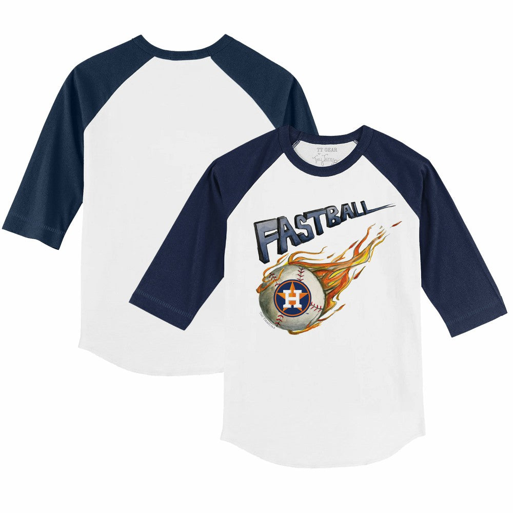 Houston Astros Tiny Turnip Youth Fastball 3/4-Sleeve Raglan T-Shirt - White/Navy