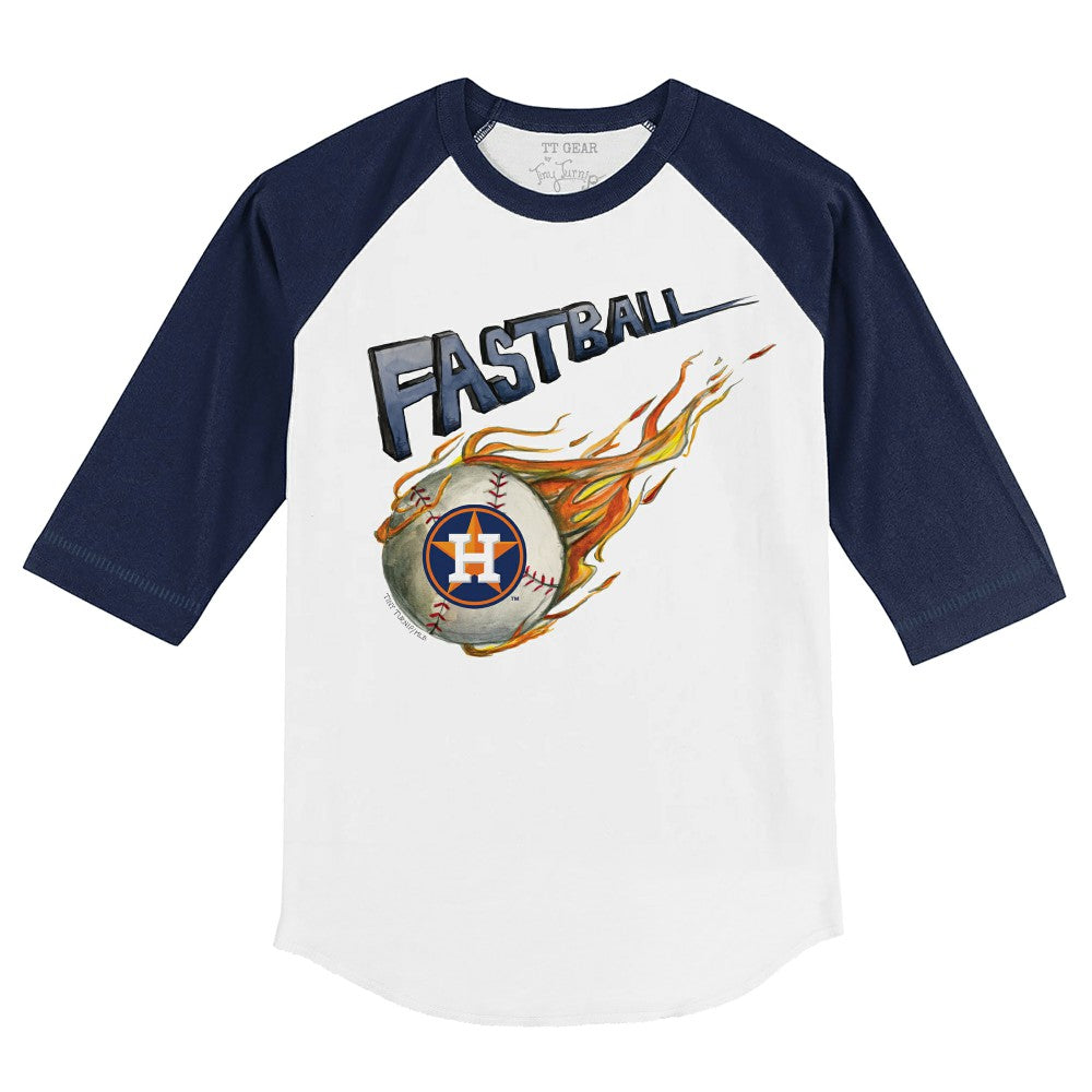 Houston Astros Tiny Turnip Youth Fastball 3/4-Sleeve Raglan T-Shirt - White/Navy