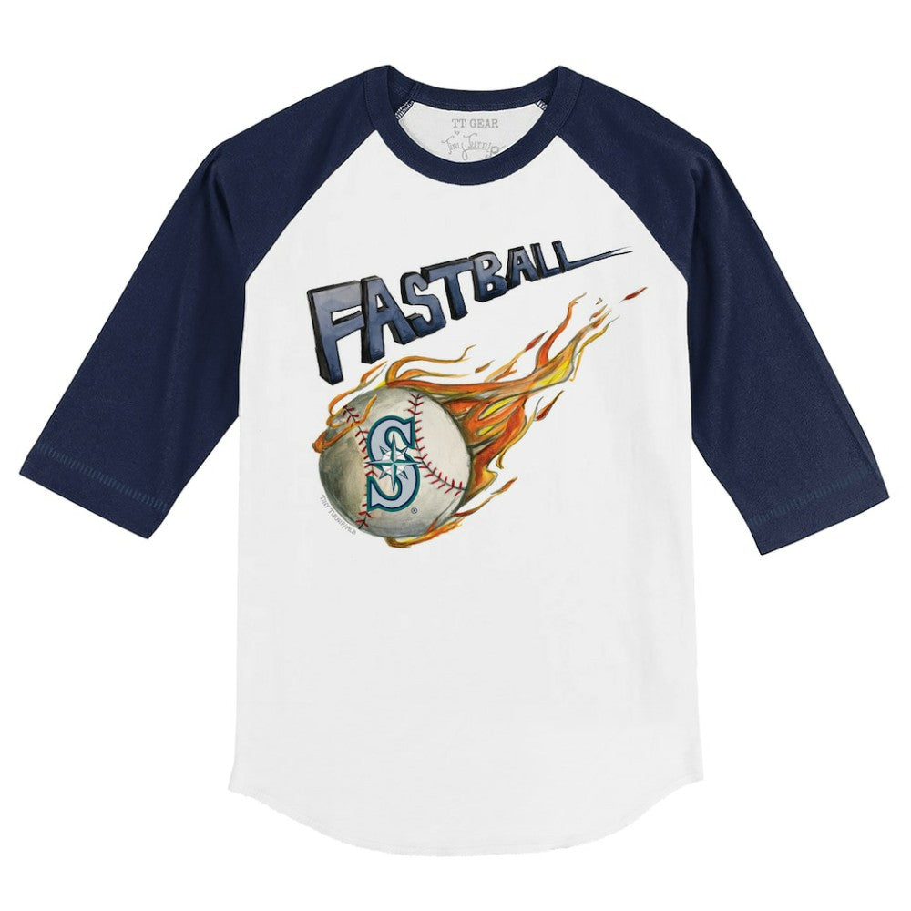 Seattle Mariners Tiny Turnip Youth Fastball 3/4-Sleeve Raglan T-Shirt - White/Navy