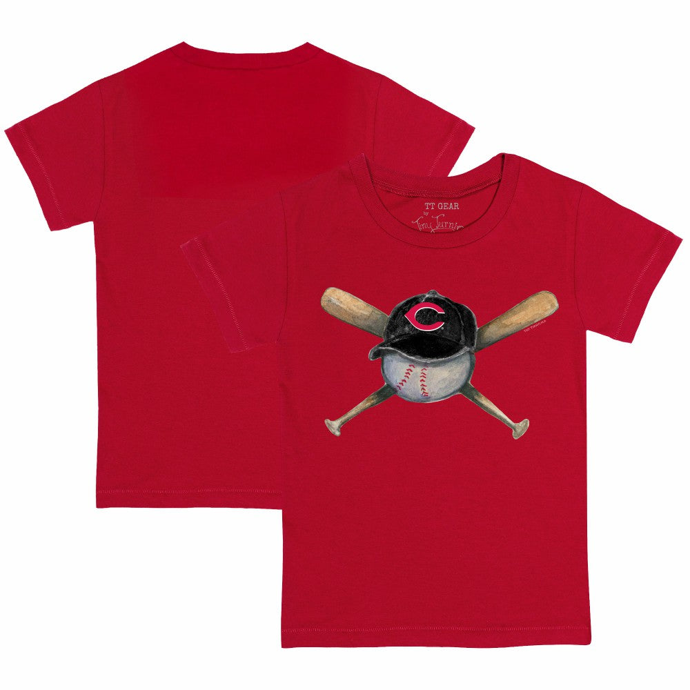 Cincinnati Reds Tiny Turnip Youth Hat Crossbats T-Shirt - Red