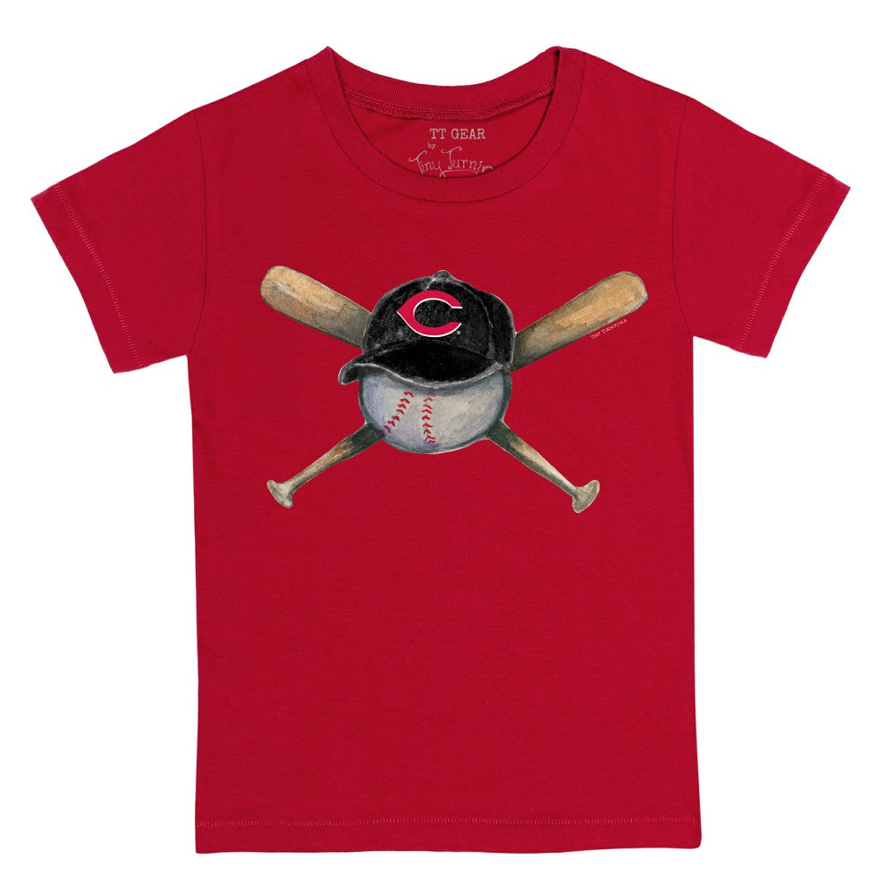 Cincinnati Reds Tiny Turnip Youth Hat Crossbats T-Shirt - Red