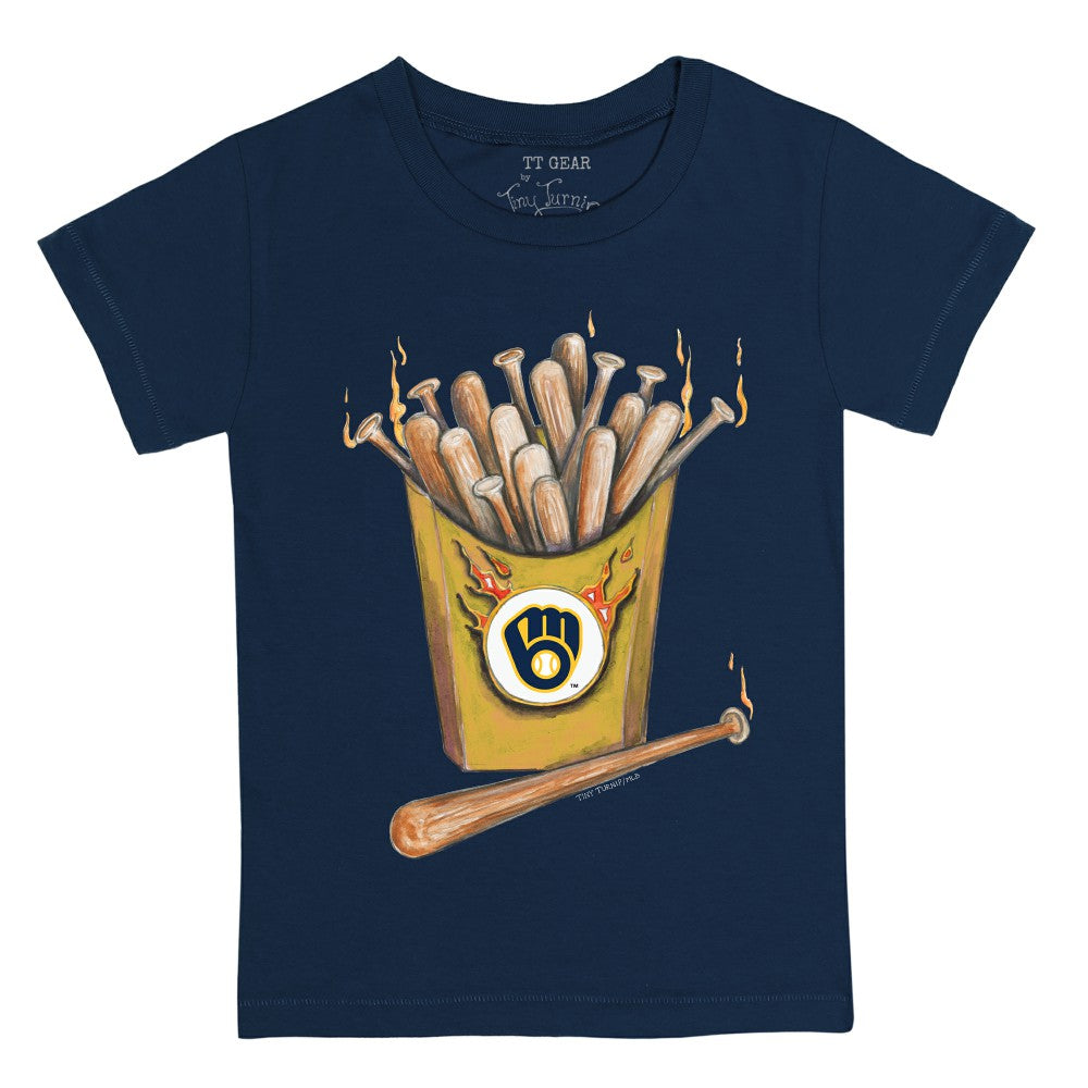 Milwaukee Brewers Tiny Turnip Youth Hot Bats T-Shirt - Navy