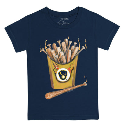 Milwaukee Brewers Tiny Turnip Youth Hot Bats T-Shirt - Navy