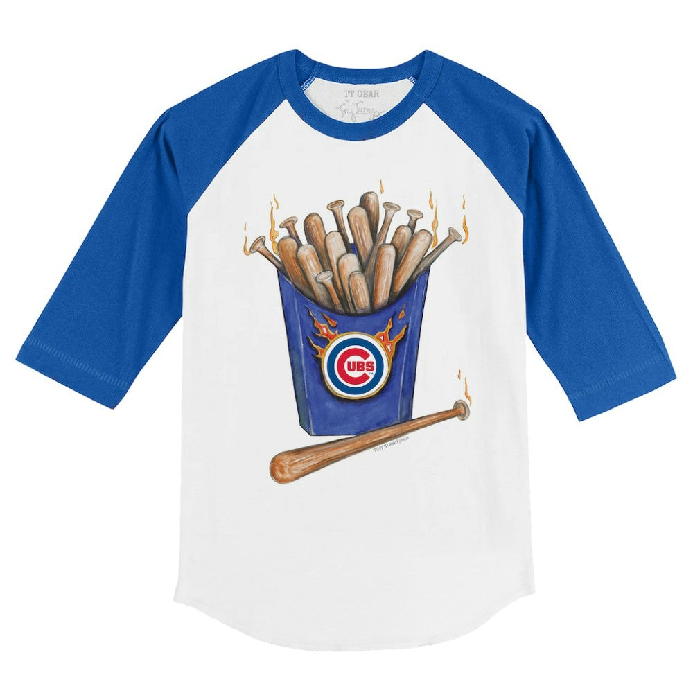 Chicago Cubs Tiny Turnip Youth Hot Bats 3/4-Sleeve Raglan T-Shirt - White/Royal