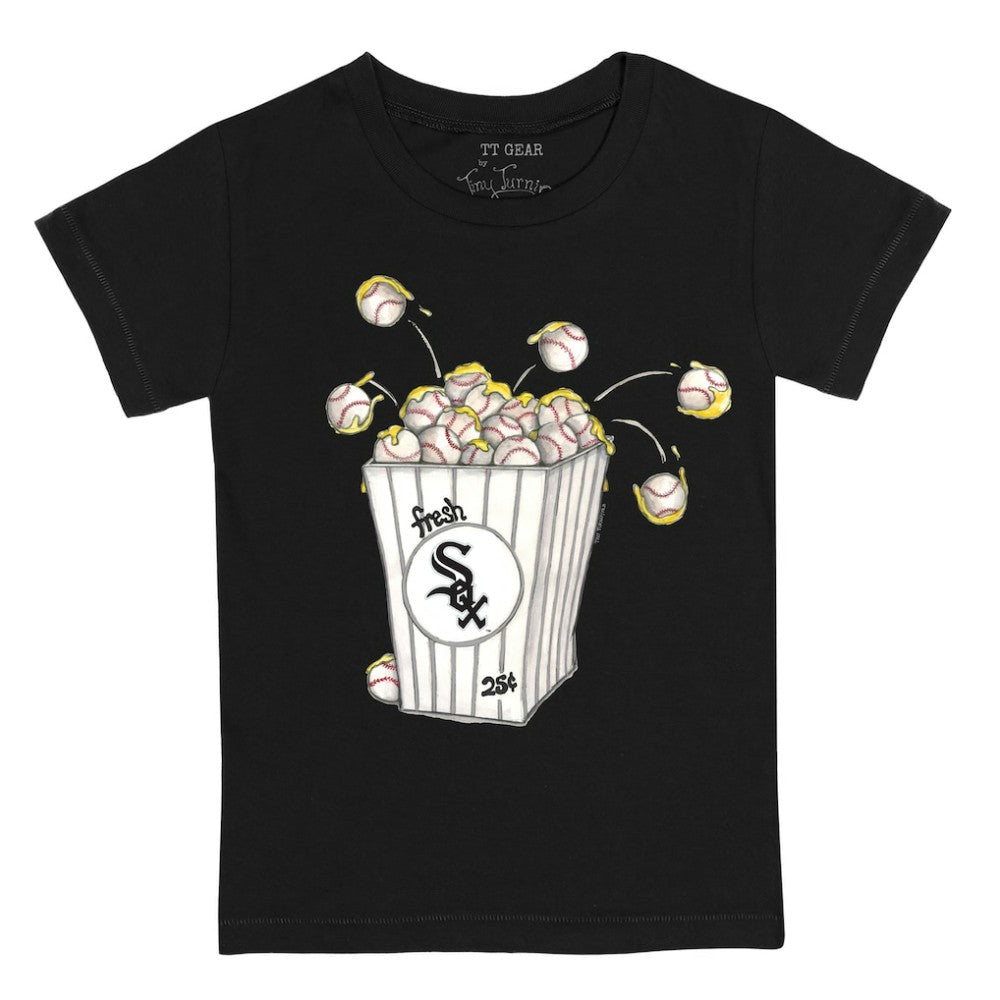 Chicago White Sox Tiny Turnip Youth Popcorn T-Shirt - Black
