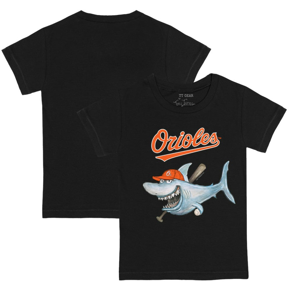 Baltimore Orioles Tiny Turnip Youth Shark T-Shirt - Black