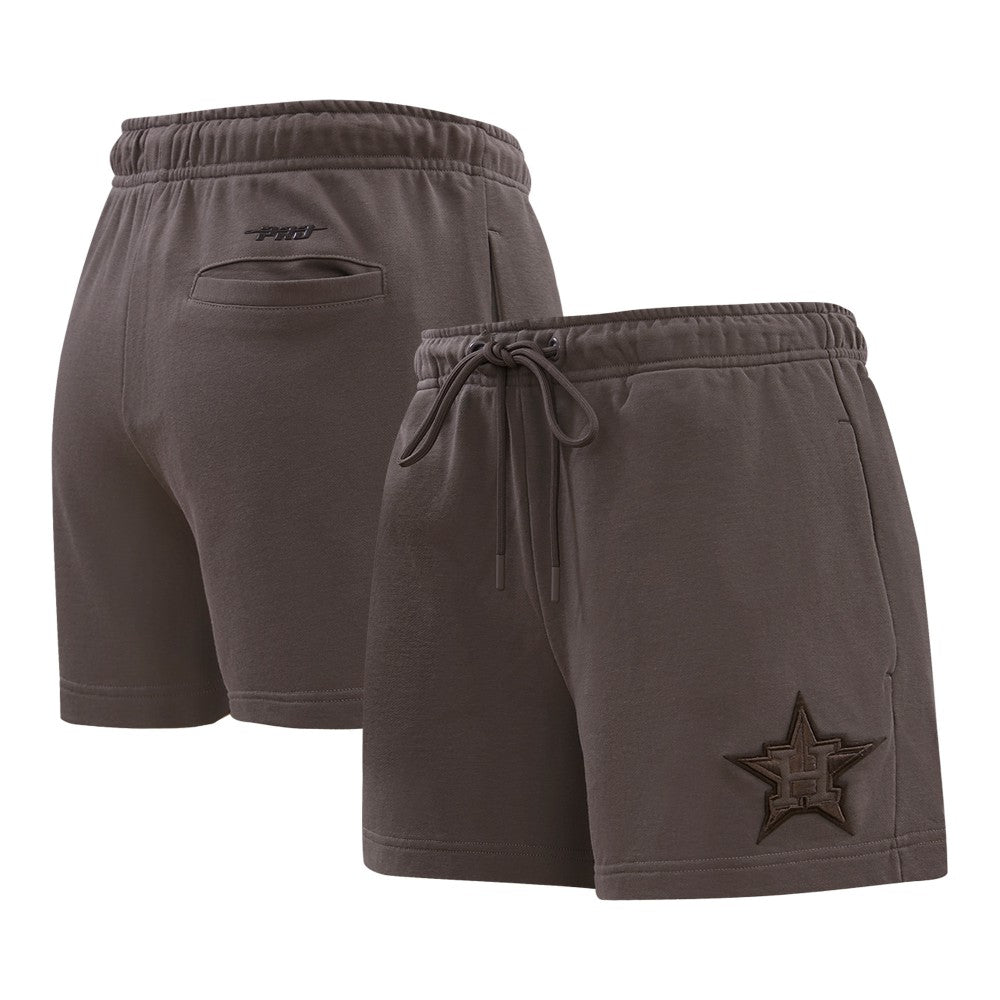Houston Astros Pro Standard Women's Neutral Fleece Shorts - Brown