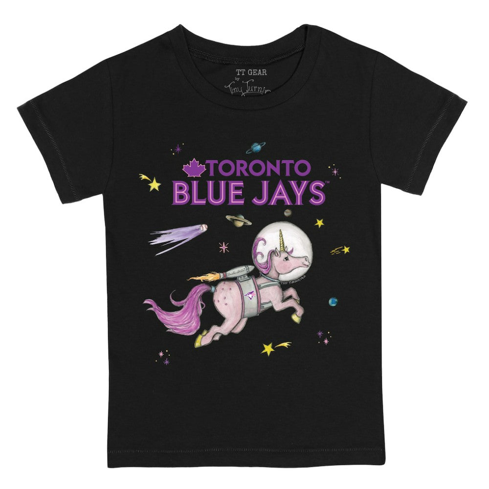 Toronto Blue Jays Tiny Turnip Youth Space Unicorn T-Shirt - Black