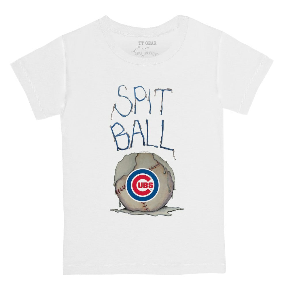 Chicago Cubs Tiny Turnip Youth Spit Ball T-Shirt - White