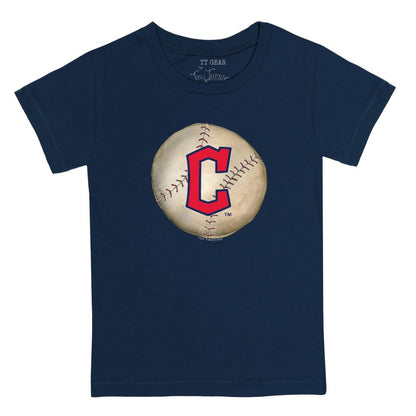 Cleveland Guardians Tiny Turnip Youth Stitched Baseball T-Shirt - Navy