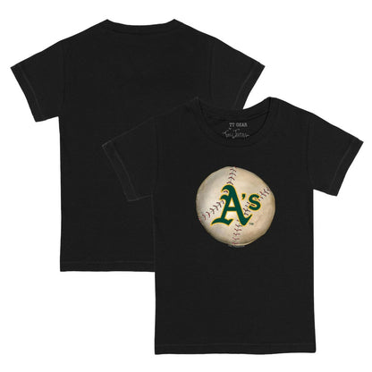 Athletics Tiny Turnip Youth Stitched Baseball T-Shirt - Black