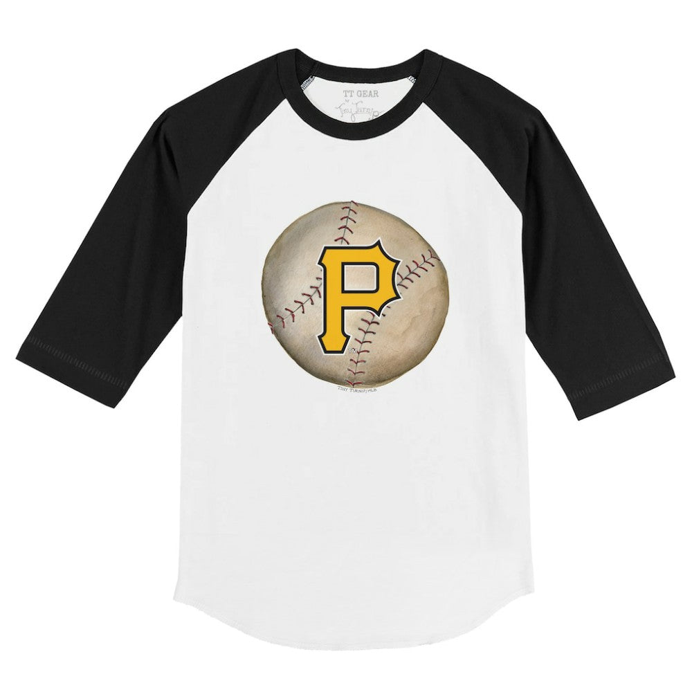 Pittsburgh Pirates Tiny Turnip Youth Stitched Baseball 3/4-Sleeve Raglan T-Shirt - White/Black