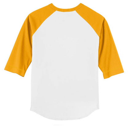 San Diego Padres Tiny Turnip Youth Sugar Skull 3/4-Sleeve Raglan T-Shirt - White/Gold