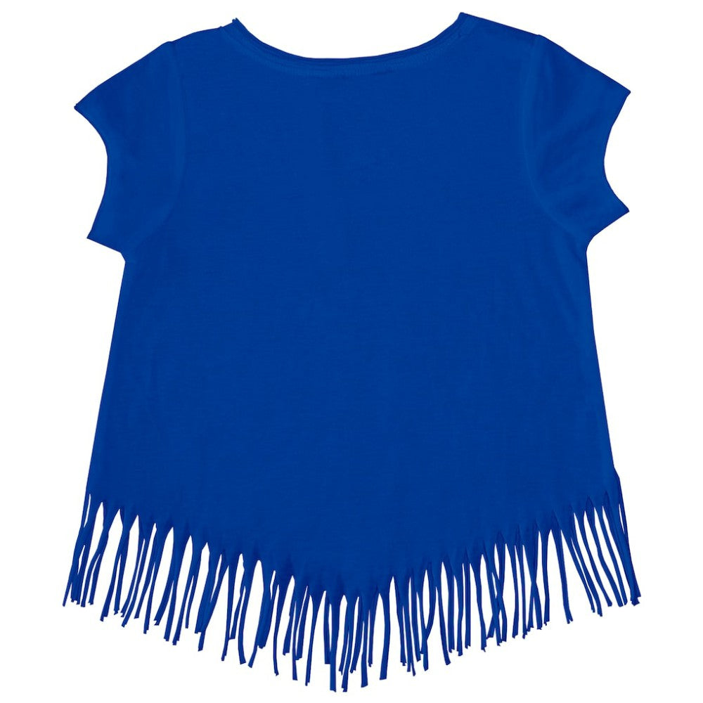 Chicago Cubs Tiny Turnip Girls Youth Unicorn Fringe T-Shirt - Royal
