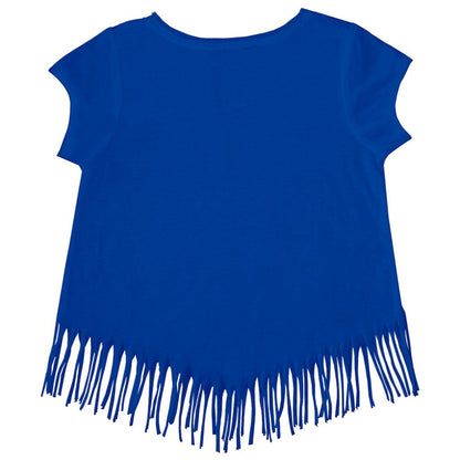 Chicago Cubs Tiny Turnip Girls Youth Unicorn Fringe T-Shirt - Royal